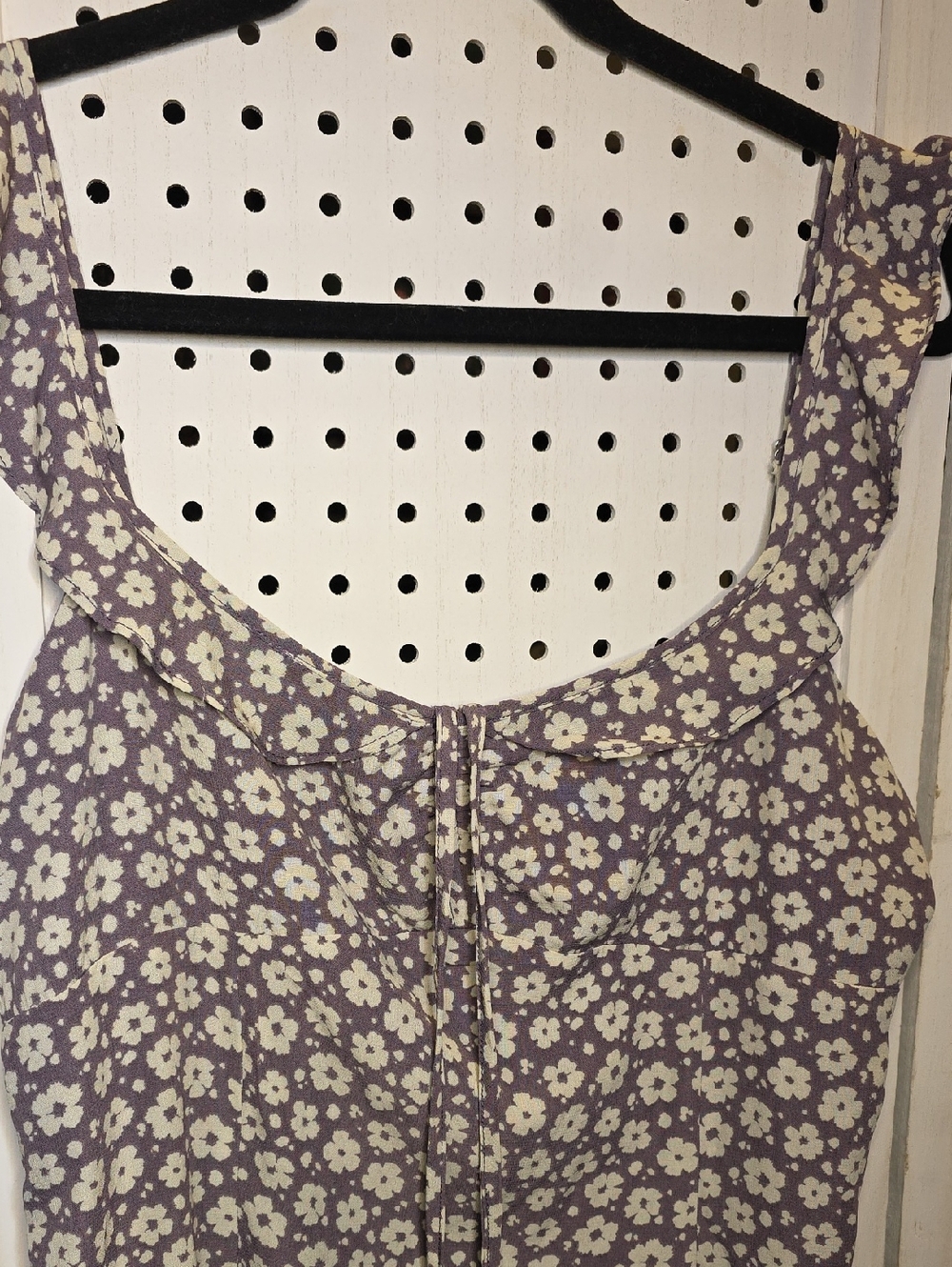 Pink Lily Lavender Floral Ruffle Mini Dress Large - Picture 5 of 8